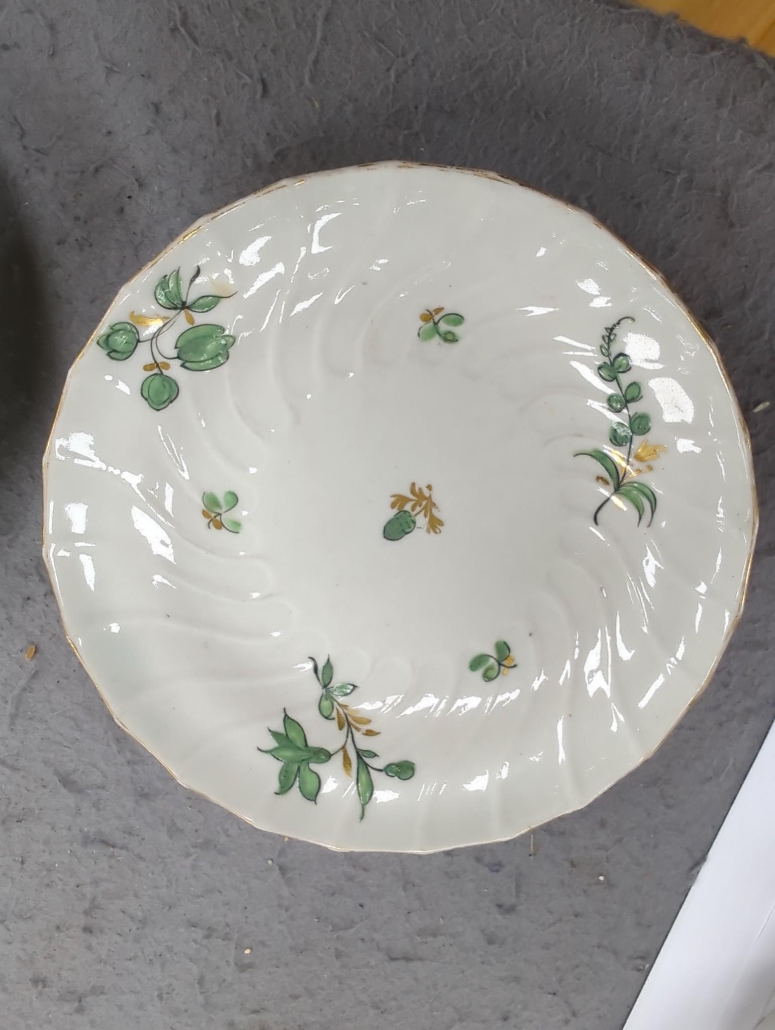 An early 19th century Chamberlains plate, Rockingham, Worcester etc. teawares